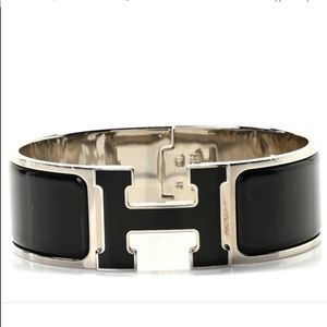 HERMES | Enamel Wide Clic Clac H Bracelet PM Black